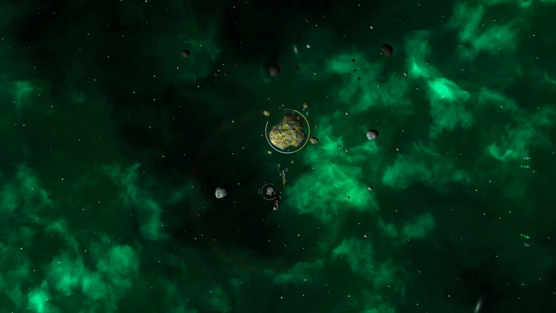 Asteroid raksasa melepaskan asteroid lebih kecil saat sebuah Hopper menambangnya